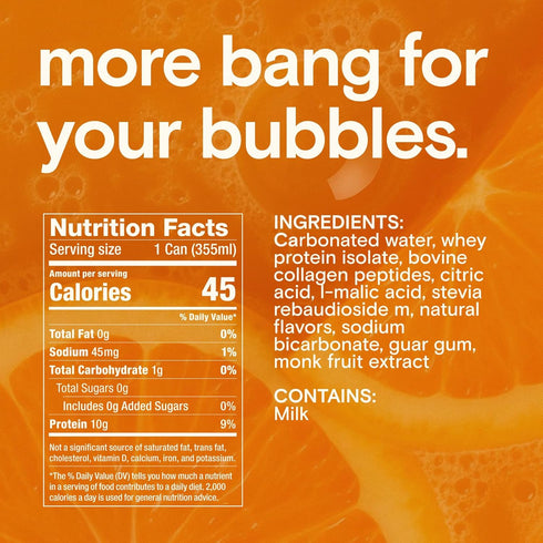 Waay 12 Orange Sparkling Protein Water, FZ