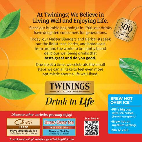 Pack, 10 Count (Pack 1), Twinings K-Cup Pods Variety Includes English Breakfast, Earl Grey, Chai, Green, and Peppermint