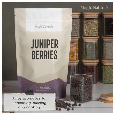 (1 Lb) MagJo Naturals, Whole Dried Juniper Berries Wild-Crafted, Bulk Whole Juniper Berry, herbal infusion, cooking