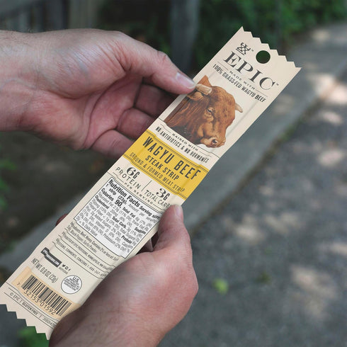 0.8 oz, 10 EPIC Snack Strips, Wagyu Beef Steak, Grass-Fed and Paleo Friendly, ct