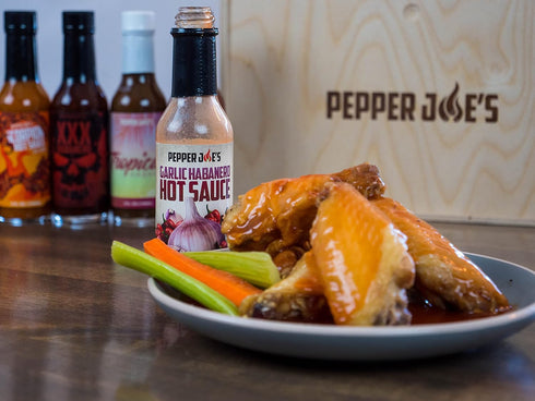 5 Pepper Joes Garlic Habanero Hot Sauce Gourmet Roasted Garlic Hot Sauce with Red Habanero Peppers Mild Heat