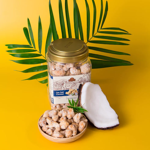 (14.1 oz) LAFOOCO Sea Salt Coconut Cashews, Premium Cashews, Lightly Sea Salted, Coconut flakes, Rich in Nutrients