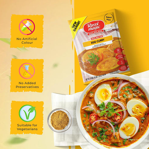 50g 15 Pack 3 Rasoi Magic Spice Mix for Egg Curry Masala, | Ready-to-Cook | No Added Preservatives, No Artificial