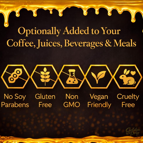 Golden Drip Pack 4 Pack Packets Honey Premium Golden Honey Sachets Herbal Vitality & Energy Support Natural Energy