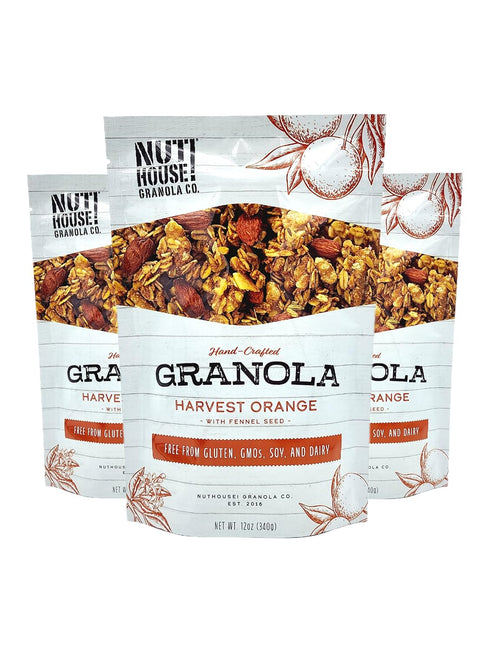 NutHouse! Granola Company - Premium Harvest Orange Granola | Certified Gluten-Free, Non-GMO,