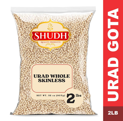 2lbs Shudh Urad Gota, Black Matpe Skinless ~ All Natural | Vegan | Gluten Friendly | Non-Gmo