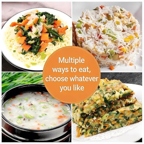 WEIJUEJIYI 300g 10.58oz, Mixed Dried Vegetable Products / Nutritious and Delicious Carrot, Baby Spinach, and Cabbage