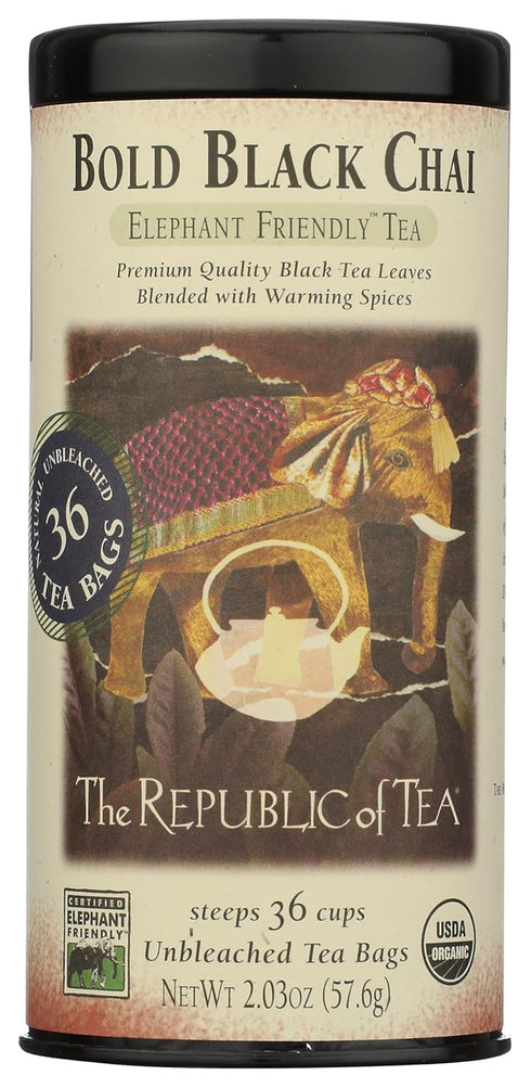 The Republic of Tea Bold Black Chai - 36 Tea Bags of Black Chai Flavor