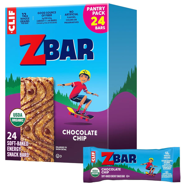 Zbar - Chocolate Chip - Soft-Baked Energy Snack Bars - Non-GMO -