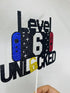 Happy 6th Birthday Cake Topper, Level 6 Unlocked for Kids, Boys & Girls Birthday Party Decoration