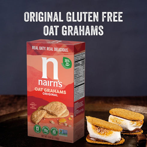 Nairn's Gluten-Free Original Oat Grahams, Healthy Snack, High Fiber, 5.64 oz, No Artificial Colors or Preservatives