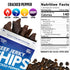 28g (2 Wicked Cutz Cracked Pepper Beef Jerky Chips, Protein per Bag, Crispy & Crunchy Beef Jerky Crisps, USA Made