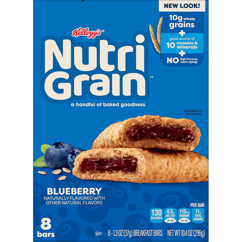 (6 48 Count) Nutri-Grain Soft Baked Breakfast Bars, Kids Snacks, Whole Grain, Blueberry Boxes