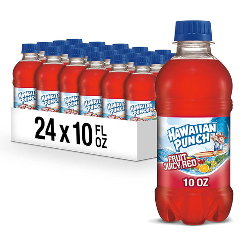 Hawaiian Punch Fruit Juicy Red Fruit Juice Drink, 10 Fl Oz Bottles,