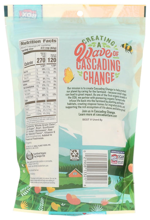 Cascadian Farm 11 (Pack 4) Organic Oats And Honey Granola, Non GMO, Ounces