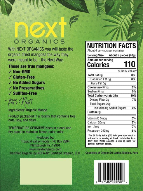 Next Organics Dried Mango, 6 oz Bag (Pack of 1)