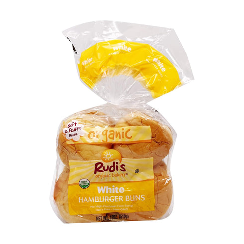 Rudis Rudi's Organic White Hamburger Buns, 8 Count