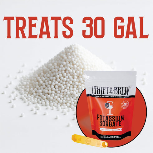 2oz 20+ Craft A Brew - Potassium Sorbate - - Food Grade Stabilizer for Wine, Cider, Mead - Backsweetening - Ingredients