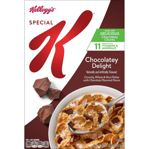 11 13.2oz (1 Special K Cold Breakfast Cereal, Vitamins and Minerals, Chocolatey Delight, Box Box)