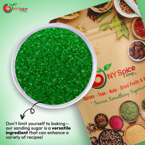 3 NY Spice Shop Green Sanding Sugar - Pound Edible Holiday Sprinkles for Cake Decorating, Cupcakes & Cookies - Festive