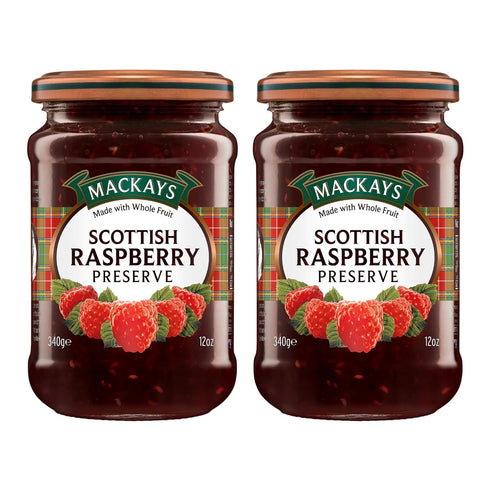 Mackays Scottish Raspberry Preserve Jam 340gm (Pack of 2)| Imported from Scotland