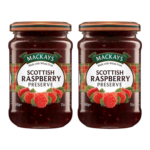 Mackays Scottish Raspberry Preserve Jam 340gm (Pack of 2)| Imported from Scotland