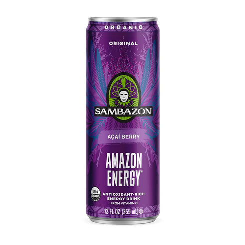 12 (Pack 12) Sambazon Organic Amazon Energy Drink, Original Acai Berry, Ounce