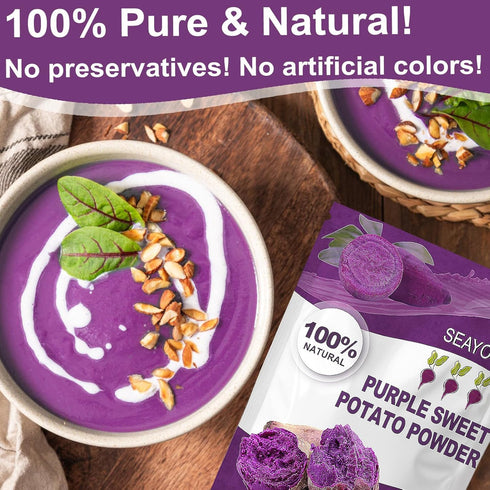 10oz Purple Sweet Potato Powder Premium Ube Powder & Natural Yam Color for Baking, Smoothies, Ice Cream & Desserts