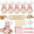 Geelin 24 Set Baptism Almond Candy Favors Christening Tulle Bags Rings Ribbion
