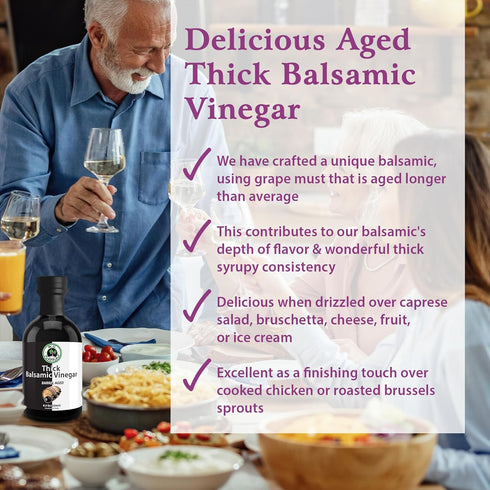 8.5 Oz (250ml) M.G. PAPPAS Thick Aged Balsamic Vinegar from Italy - Gourmet Balsamic Italian Vinegar - A Great Addition