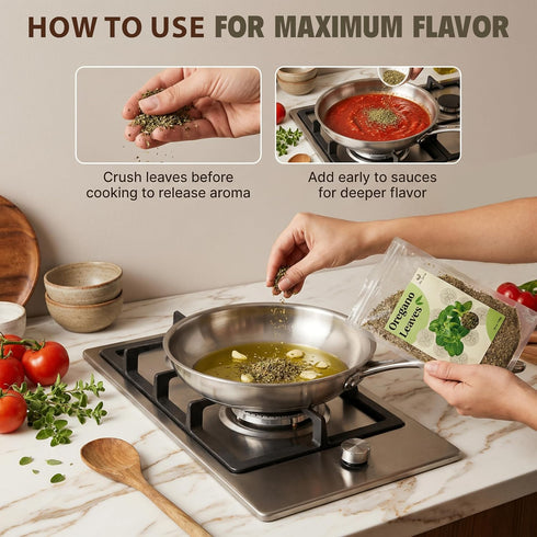 12 Oz (340g) Miss Spring Dried Oregano Leaves - Non-GMO, No Additives - Finely Cut Oregano Dried Leaves Seasoning