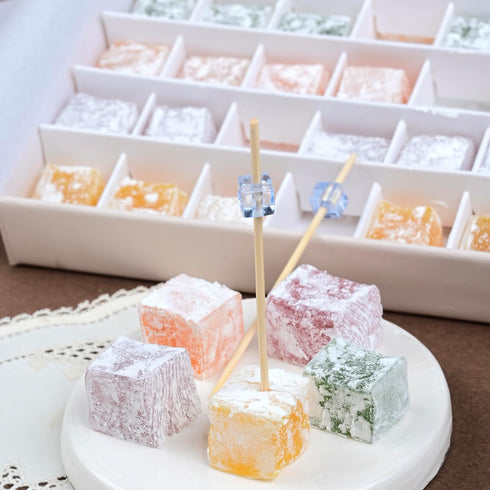 36 Biteyz Original Turkish Delight, Vegan Candy Gift Box - Assorted Gourmet Fruit Snacks with Lemon, Apple, Orange