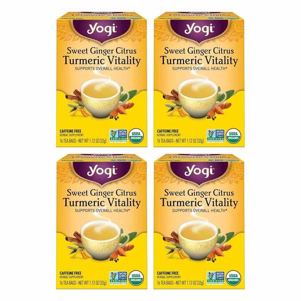 Yogi Tea Sweet Ginger Citrus Turmeric Vitality - 16 Bags per Pack