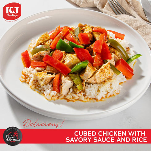 (1 Pack) KJ Poultry Kosher Ready Meals - Chicken Chow Mein, MRE Meat Meals Ready to Eat, Gluten Free, Halal, Prepared