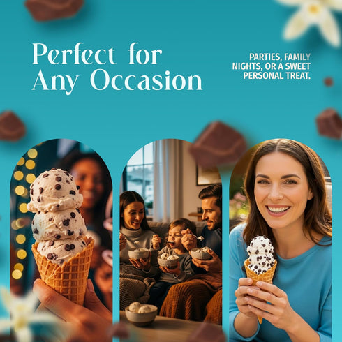 5 2 (1 Pack, Triple Scoop - Premium Vanilla Choc Chip Ice Cream Mix For Ice Cream Maker. Simple, Easy, Delicious. From