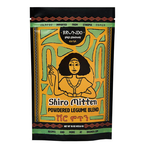 Brundo Spice Company Ethiopian Shiro Mitten Spicy Chickpea (Shimbera) Legume Blend Imported