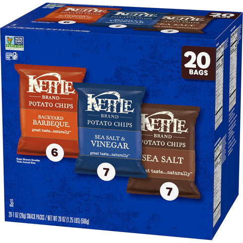 Pack, 1 Oz, 20 Kettle Brand Potato Chips Variety Ct