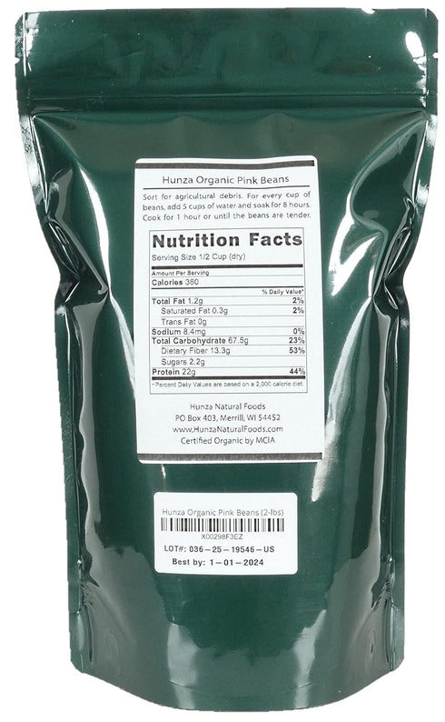 Hunza (2-lbs) Organic Pink Beans