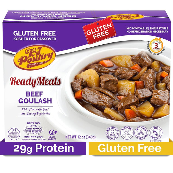 KJ Poultry Kosher for Passover Gluten Free Meals, Beef Goulash Stew with