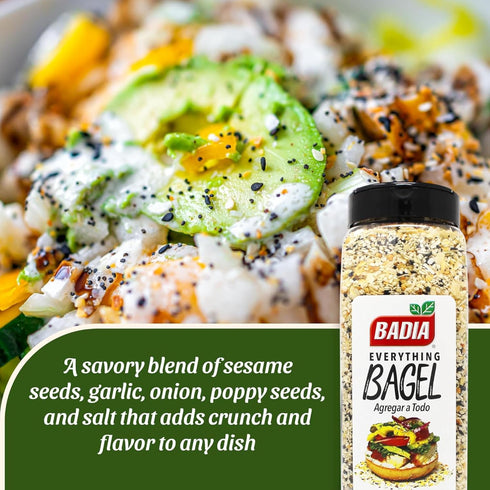 22 oz Badia Everything Bagel Seasoning Blend, - Sesame Seed, Poppy Seed, Garlic, Onion and Salt