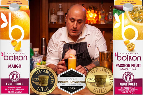 Les Vergers Boiron 1 (33.8 Oz) Passion Fruit Puree Drink Mix, All Natural, No Added Sugar, Non-GMO, No Preservatives