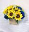 Sweet Home Deco Silk Sunflower Rose Babysbreath Wedding Bouquet in Yellow/Blue - Bridal and Bridesmaid