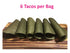 Raw Wraps - Gluten Free, Paleo, Keto Friendly Tortilla Wraps, 6 Tacos per Pack, Spinach Flavor