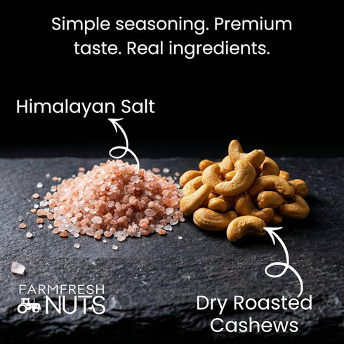 (1 LB.) Dry Roasted Cashews Himalayan Salted - Baked in Small Batches for Added Freshness - Oven Roasted to Perfection