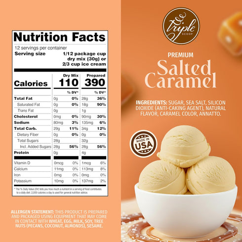 5 2 (1 Pack, Triple Scoop - Premium Salted Caramel Ice Cream Mix For Ice Cream Maker. Simple, Easy, Delicious. From
