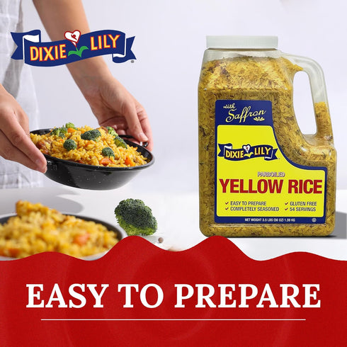 2 Pack Dixie Lily Yellow Rice Dinner/Jug - Long Grain Parboiled Rice with Dehydrated Vegetables with Vitamins
