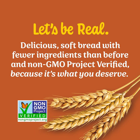 100% 20 oz Nature's Own Whole Wheat Bread, Sliced Non-GMO Sandwich Bread, Loaf