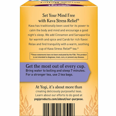 (6 Pack) 96 Yogi Tea - Kava Stress Relief - Eases Tension and Promotes Relaxation - Caffeine Free - Herbal Tea Bags