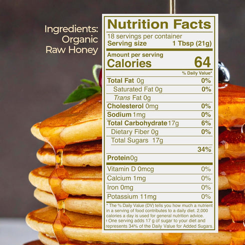14 oz Kevala Organic Raw Oaxaca Honey - Gluten Free Honey with no Additives in a Glass Jar, Deliciously Sweet