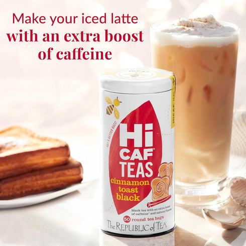 50 The Republic of Tea HiCAF Cinnamon Toast Black Tea, Tea Bags, High in Caffeine